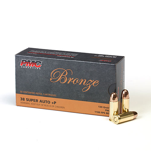 PMC Bronze .38 Super +P FMJ 130 gr 50 rd Box Ammo
