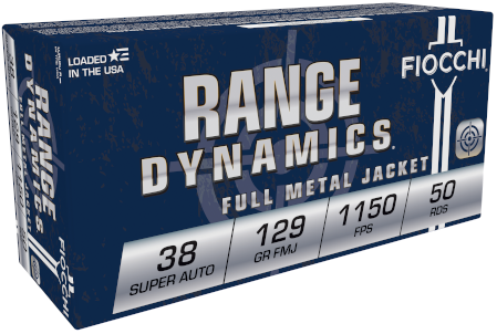 Fiocchi Shooting Dynamics .38 Super Auto 129 Grain FMJ Ammunition (50 Rounds)