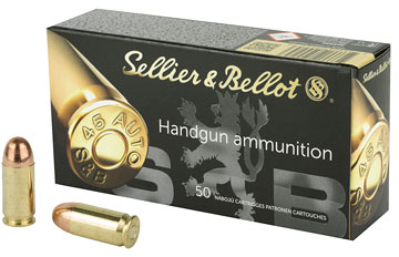 Sellier & Bellot .45 ACP 230 Grain FMJ-RN Ammunition (50 Rounds)