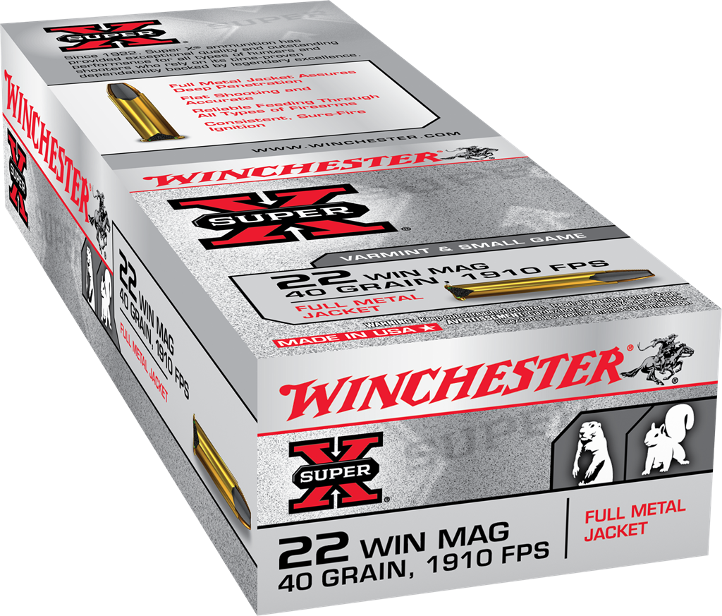 Winchester Super-X Rimfire Ammunition .22 WMR 40 gr FMJ (50 rds)