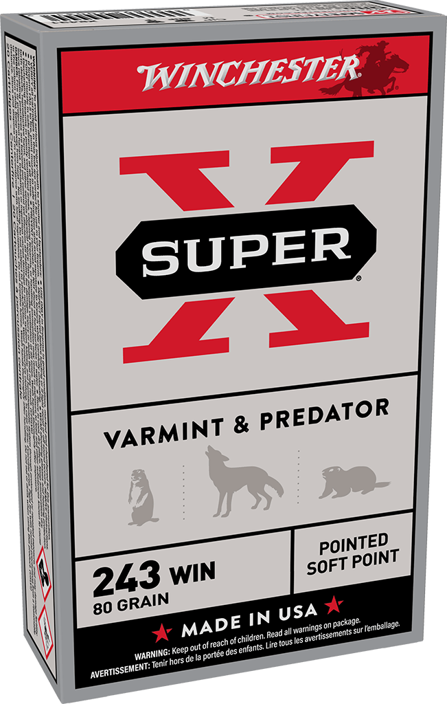 Winchester Super-X .243 Winchester 80 Grain Pointed Soft Point (PSP) Ammunition (20 Rounds)