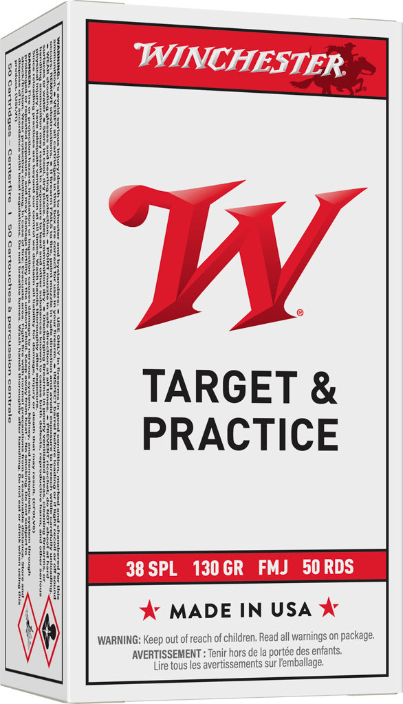 Winchester USA White Box Pistol Ammo .38 Special 130 gr FMJ (50 rounds)