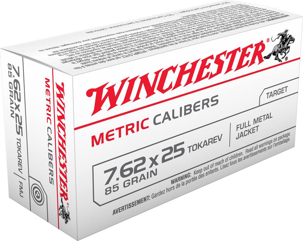Winchester 7.62x25 Tokarev 85gr FMJ Ammunition