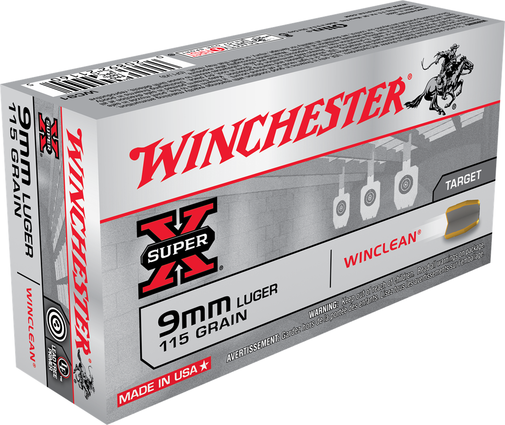 Winchester Super X WC91 9mm Luger 115gr Winclean Brass Enclosed Base (50 Rounds)