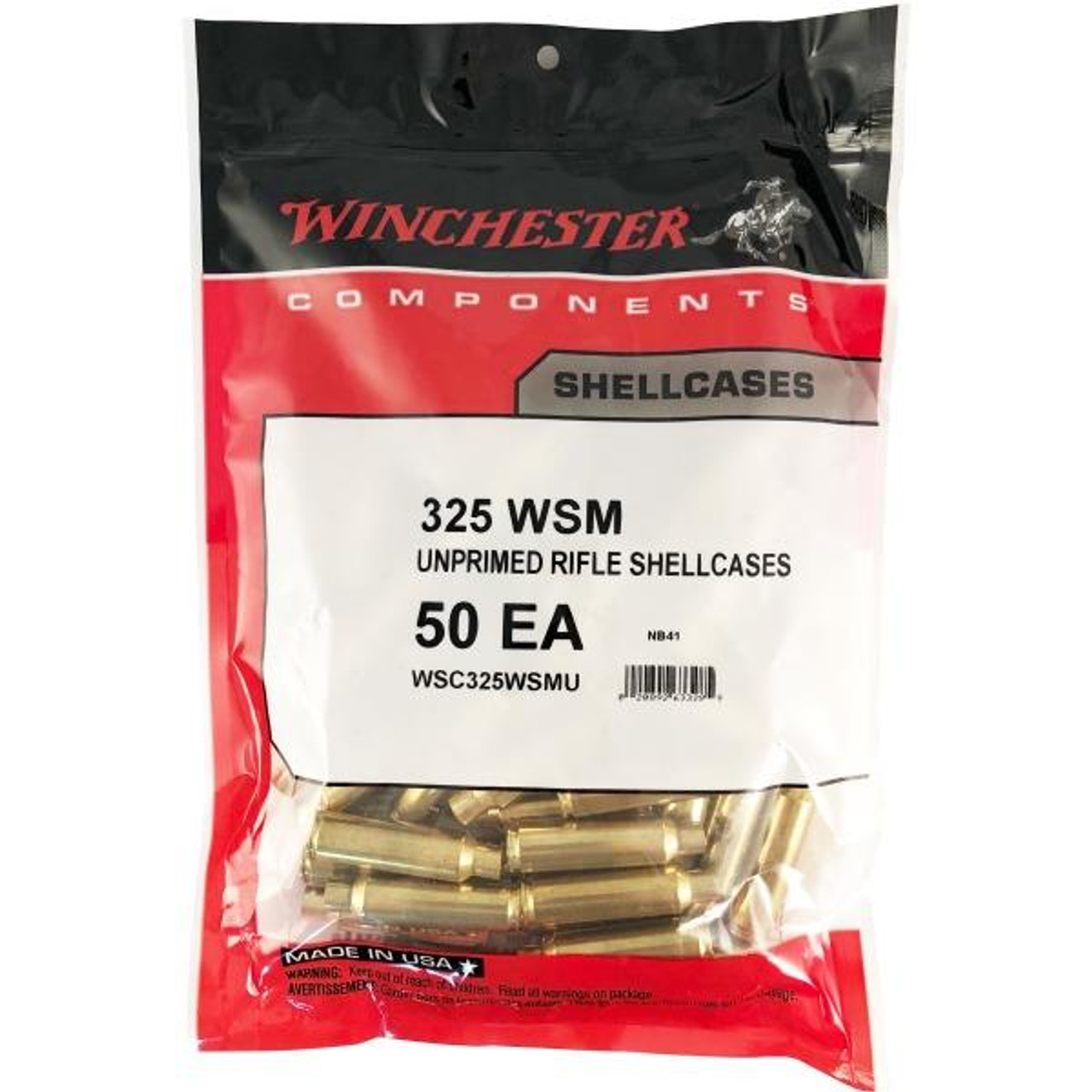 Winchester WSC325WSMU Unprimed 325 WSM Rifle Brass Cases