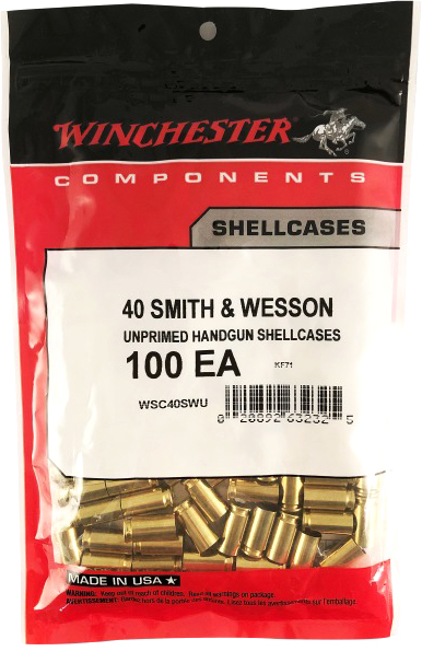 Winchester Unprimed Handgun Cartridge Cases .40 S&W (100)