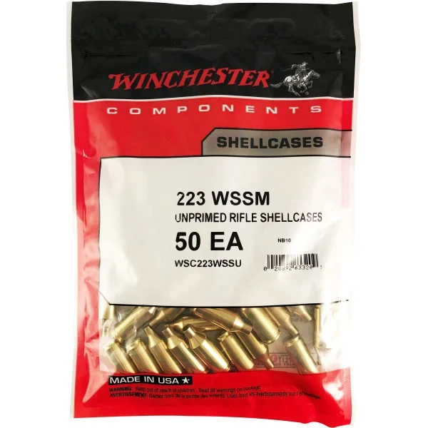 Winchester Unprimed Rifle Brass Cartridge Cases; WSSM 50-ct