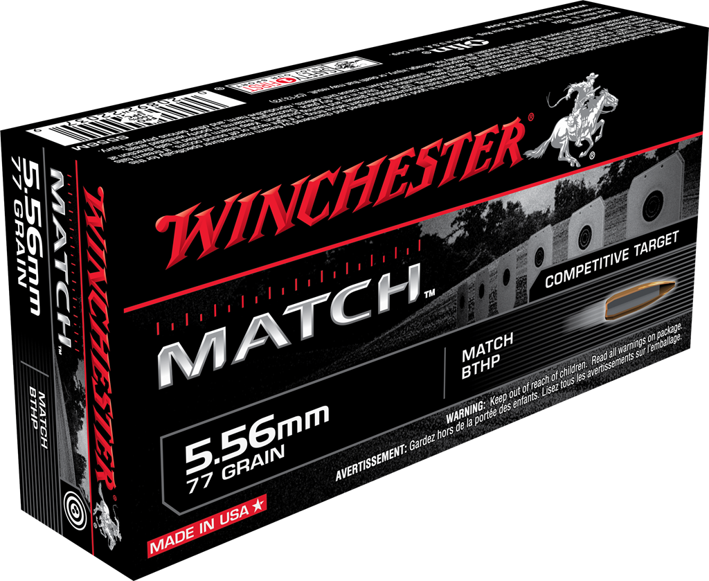 Winchester Match S556M 5.56x45mm NATO 77gr BTHP Rifle Ammunition (20 Rounds)