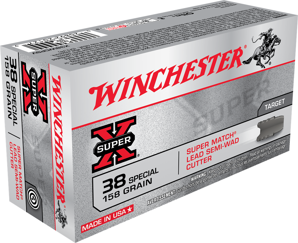 Winchester Super-X .38 Special 158 Grain Lead Semi-Wadcutter (SWC) Ammo