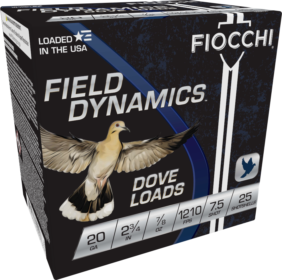 Fiocchi Field Dynamics Dove & Quail 20 Gauge 2.75" 7/8 oz #7.5 Lead Shot Shells