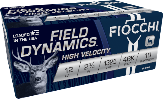 Fiocchi Field Dynamics 12HV4BK 12 Gauge 2.75" Nickel-Plated Buckshot (4 Buck)