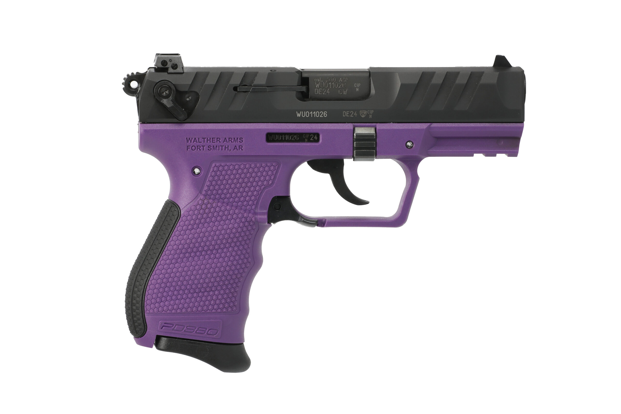 Walther PD380 .380 ACP Semi-Automatic Pistol (Purple Frame, 3.7" Barrel)
