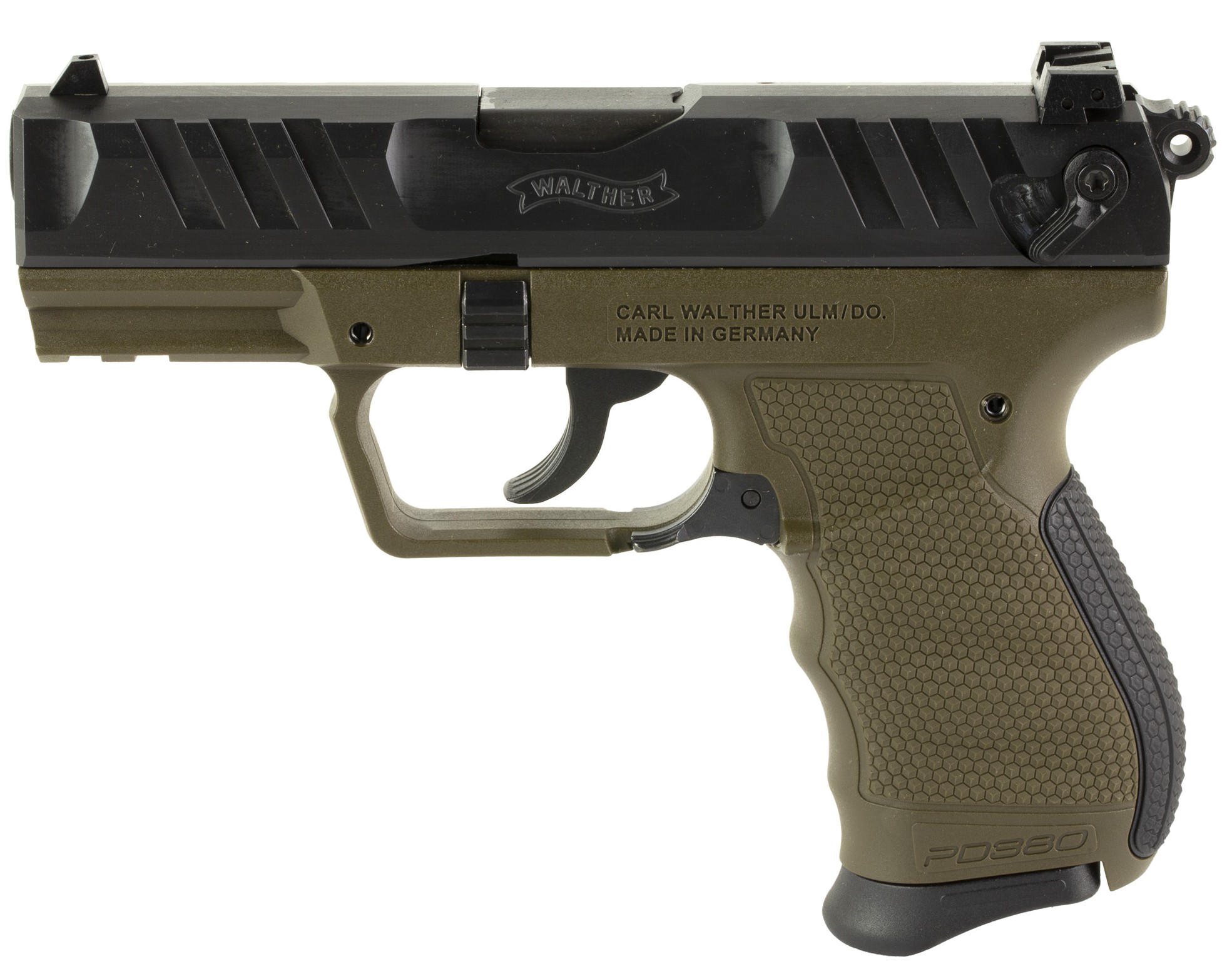 Walther PD380 .380 ACP 3.7" Handgun (Military Green Bi-Tone)