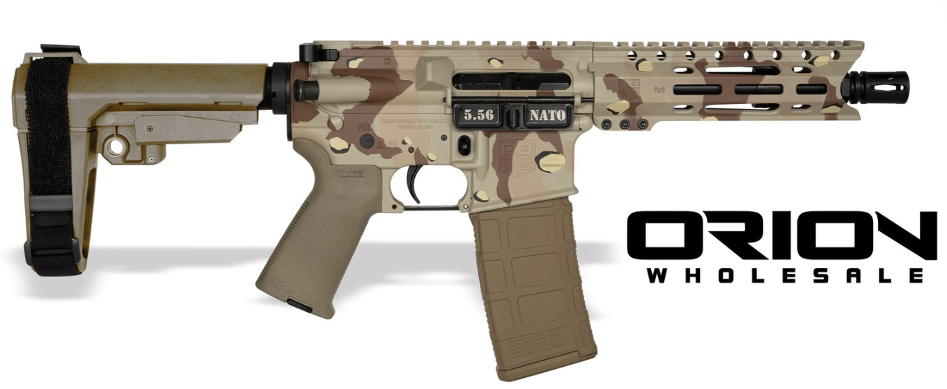 DIAMONDBACK DB15 5.56 CHOCOLATE CHIP 7" PISTOL 6" M-LOK RAIL W/SBA3 BRACE ORION EXCLUSIVE - DIAMONDBACK