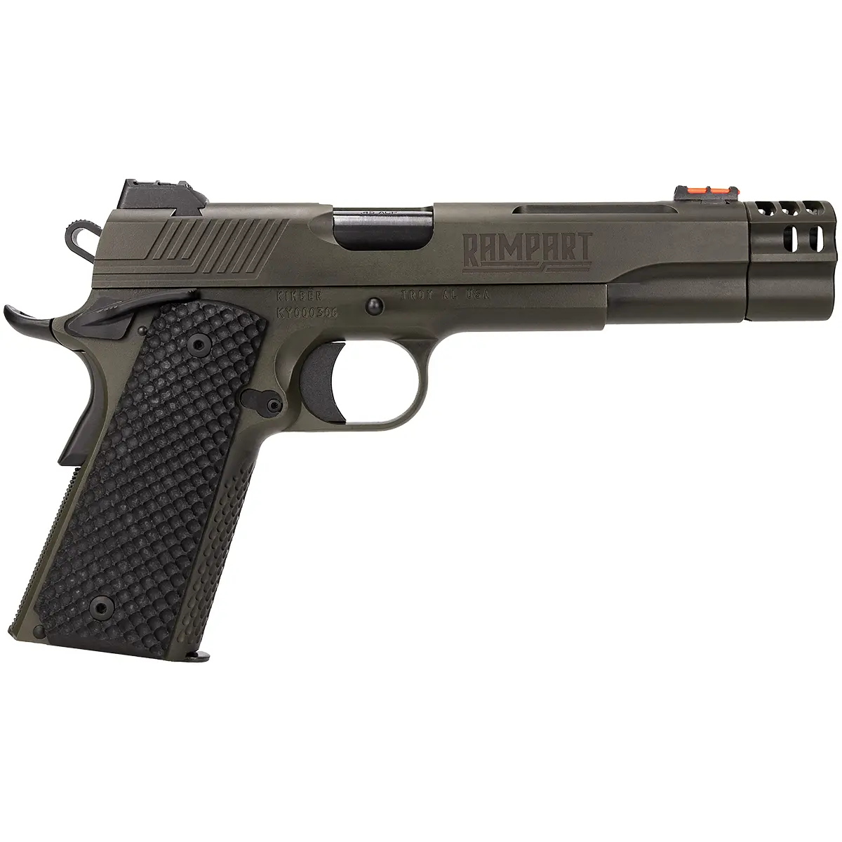 Kimber 3000466 Rampart 45ACP 5" 8rd OD Green Cerakote, HIVIZ Sights - Kimber Manufacturing, Inc. - 45 AUTO