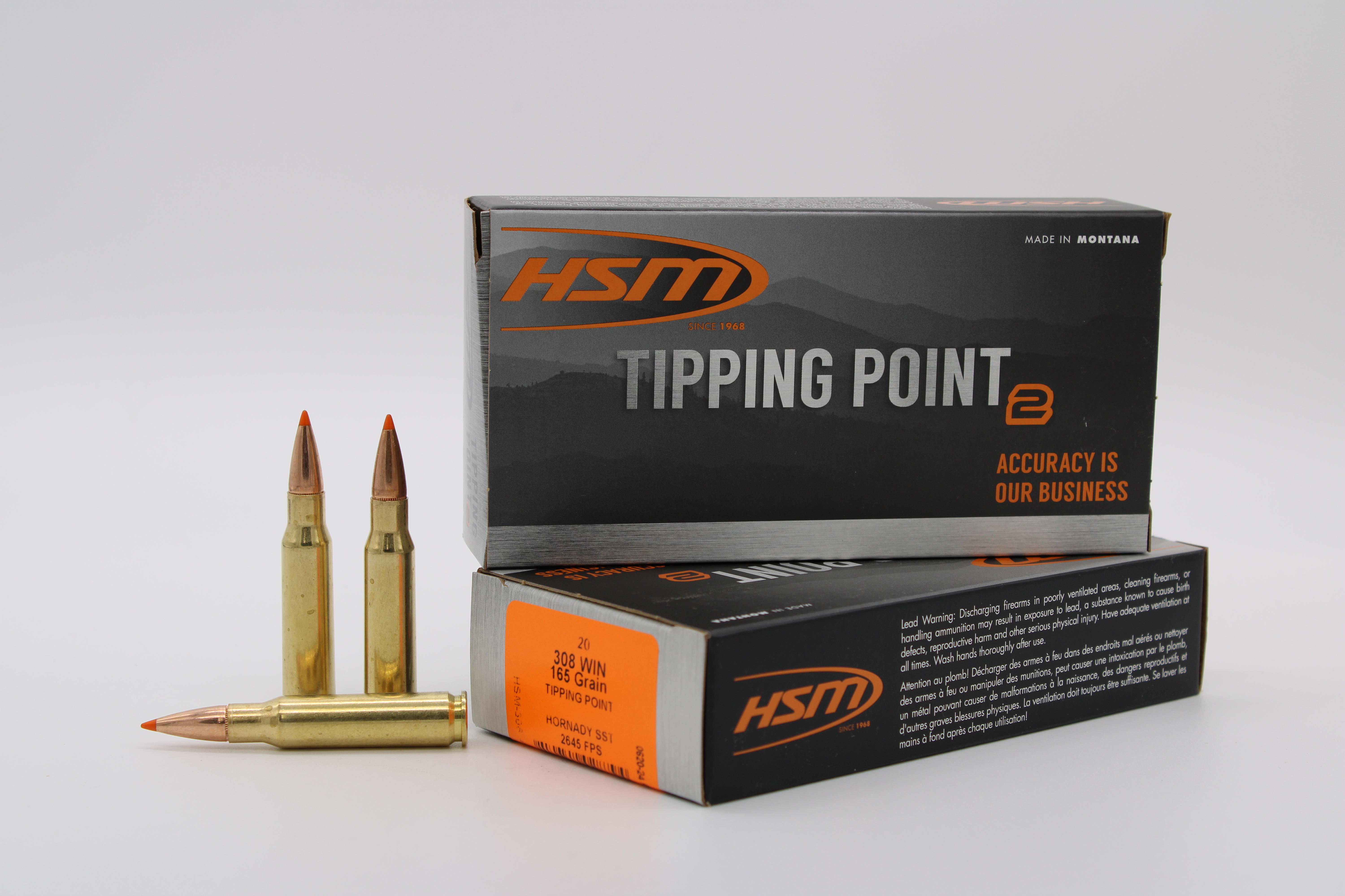 HSM Tipping Point 2 .308 Winchester 165 Grain Hornady SST (Polymer Tip) Rifle Ammunition (20 Rounds)