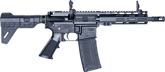 ATI 556 Milsport pistol 7.5" Mlok 30rd mag With blade brace Metal LPK