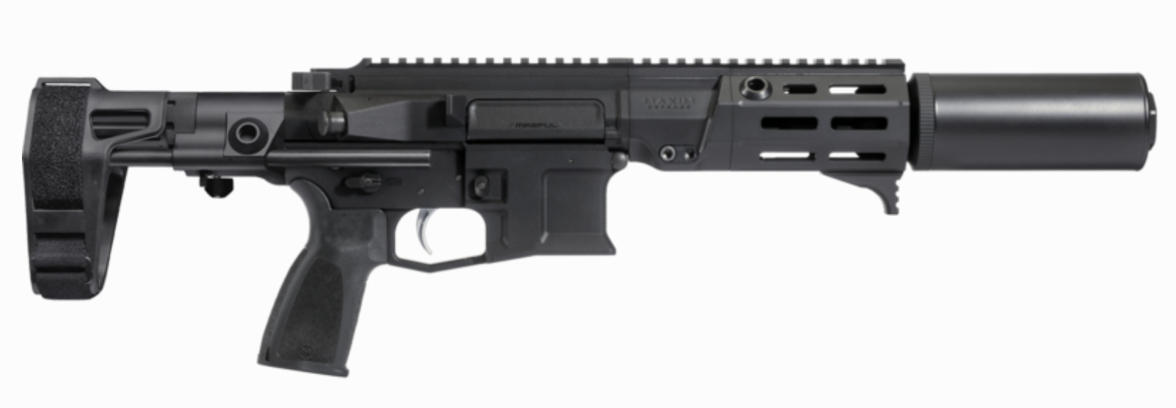 MAXIM PDX-SD-PISTOL SUPPRESSED PISTOL BRACE 300 BLKOUT 5.5IN BARREL 20RD URBAN GREY-SCW BRACE-ALG TRIGGER-SDX TWO PIECE HANDGUARD-PDX-SD 7.62 SUPPRESSOR MXM-47846