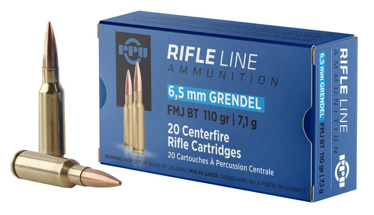 PPU PP6GF 6.5 Grendel 110GR FMJBT Ammo, 20 Rounds