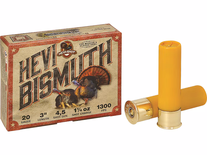 Hevi-Shot Hevi Bismuth Turkey Load 20 ga. 3 in. 1 1/4 oz. 4 & 5 Shot 5 rd. Hevi-Shot Hevi Bismuth Turkey Load 20 ga. 3 in. 1 1/4 oz. 4 & 5 Shot 5 rd.