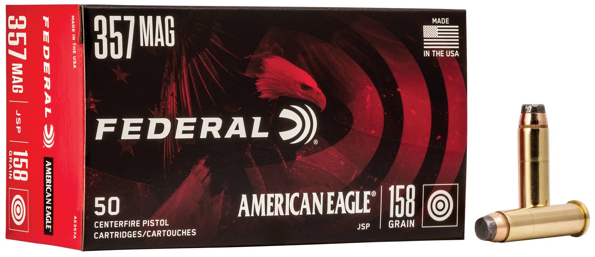 Federal American Eagle .357 Magnum 158 Grain Jacketed Soft Point (JSP) 50-Round Box