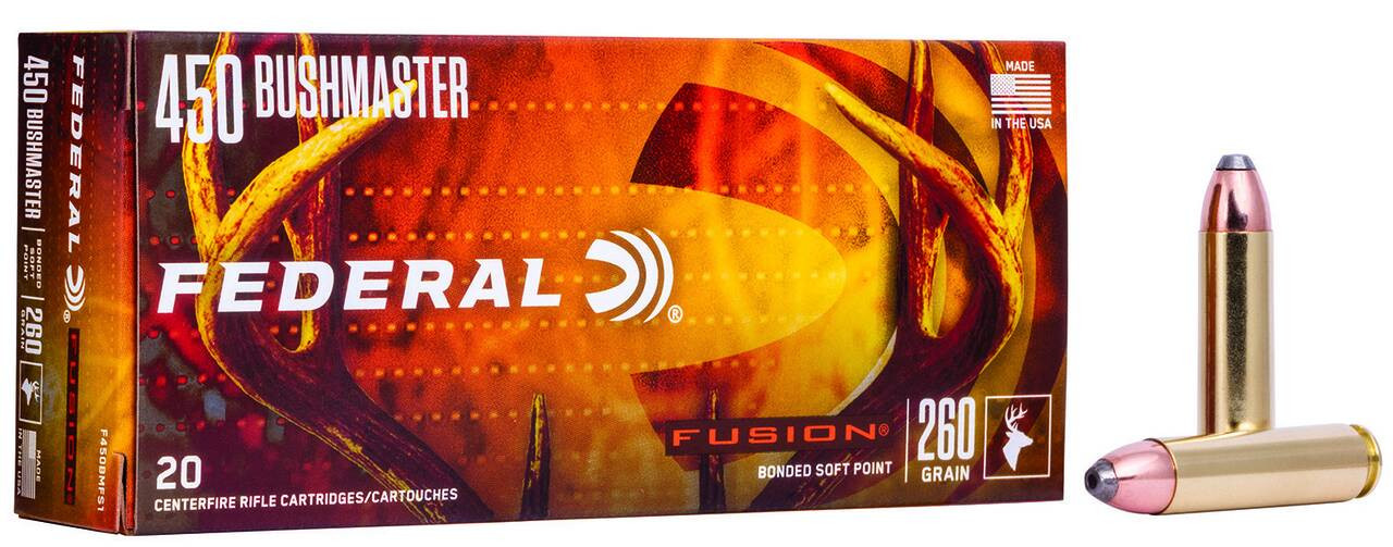 Federal Fusion .450 Bushmaster 260gr Soft Point Rifle Ammunition (20 Rounds)