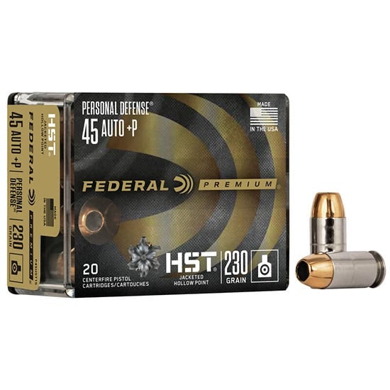 Federal Premium Personal Defense P45HST1S 45 ACP +P 230gr HST Jacketed Hollow Point