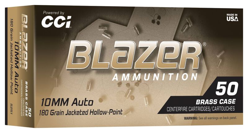 CCI Blazer Brass 10mm Auto 180gr Jacketed Hollow Point (JHP) 50rd Box