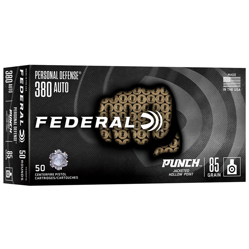 Federal Punch PD380P1G .380 ACP 85gr JHP Handgun Ammunition
