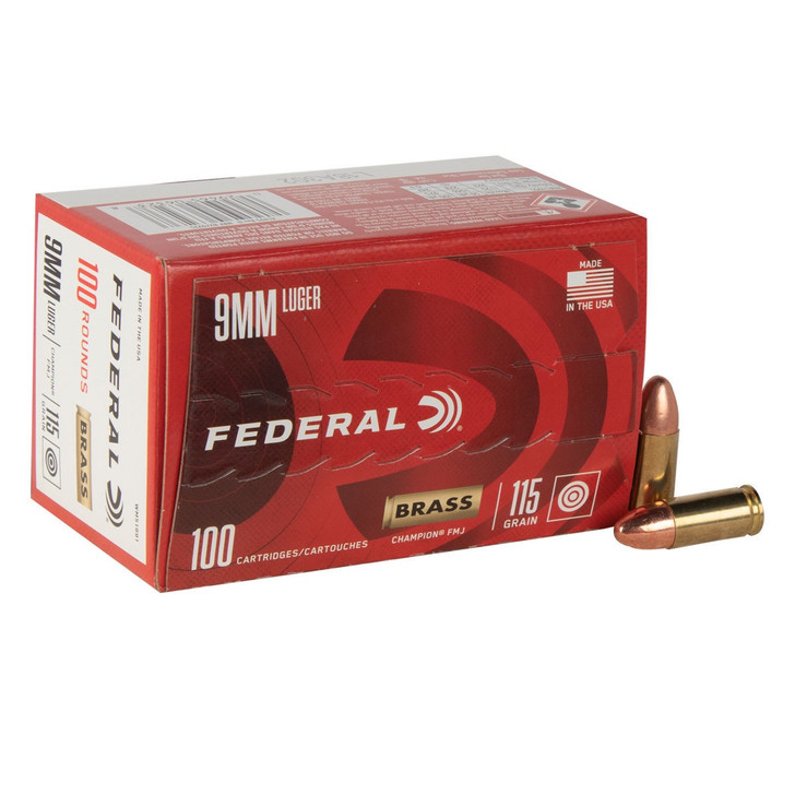 Federal Champion Training 9mm Luger 115gr FMJ 100rd