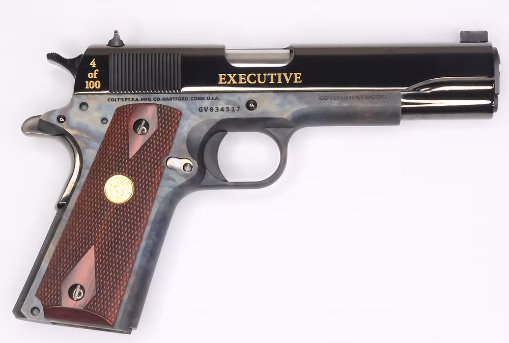 Colt 1911 The Executive .45 ACP Pistol Color Case Hardened Black Rosewood