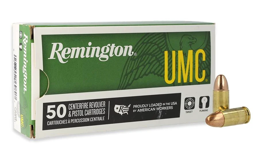 Remington UMC 9mm 124gr FMJ Ammunition (50rd Box)