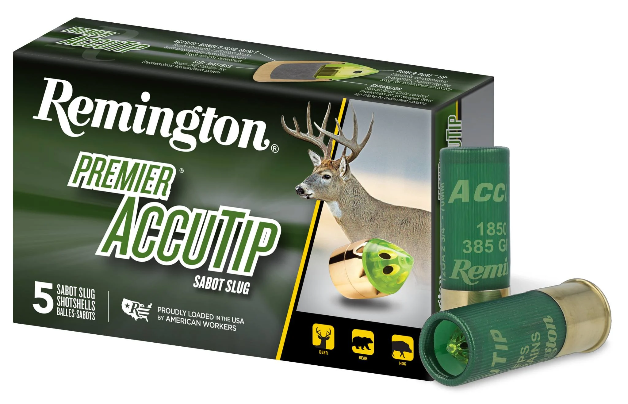 Remington Premier AccuTip Bonded Sabot Slug 12 Gauge 3" 385 gr (Power Port Tip)