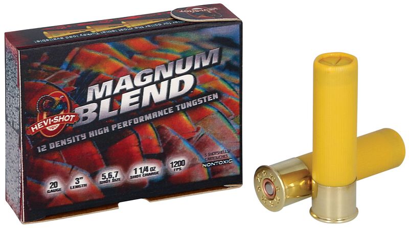 HEVI-Shot Magnum Blend 20 Gauge 3" Tungsten Turkey Shotshell (#5/#6/#7) - 5 Rounds