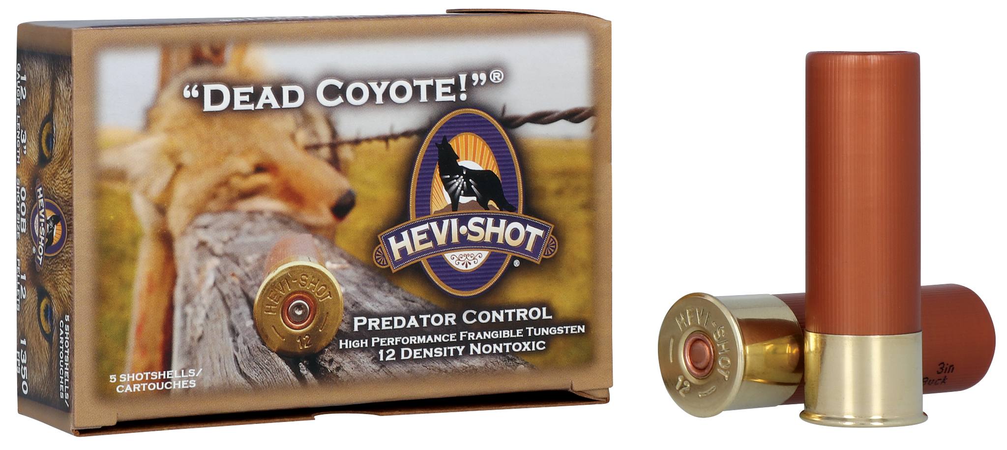 Hevi-Shot Dead Coyote 12 Gauge 3" 00 Buckshot Ammo (5 Rounds)