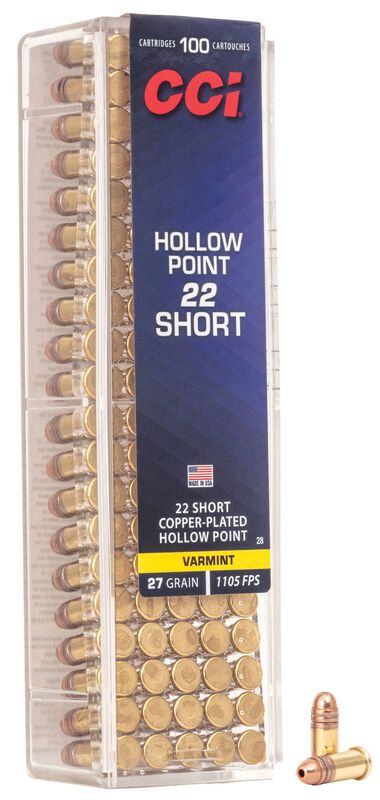 CCI .22 Short 27 Grain Hollow Point Ammunition (100-Round Box)