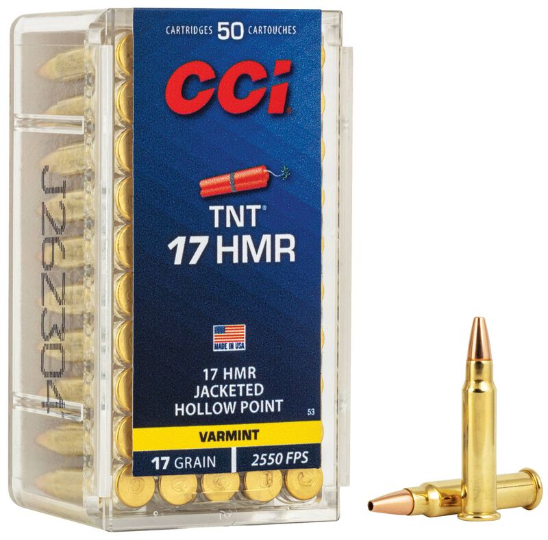 CCI TNT Varmint .17 HMR 17 Grain Jacketed Hollow Point (JHP) 50 Rounds