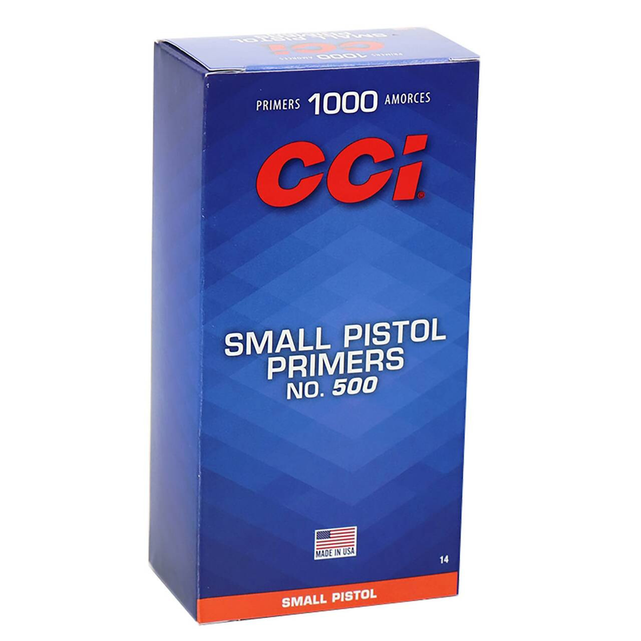 CCI 500 STD SMALL PISTOL PRIMER 100 RD/BX 10BX/BRICK 50 BX/CS