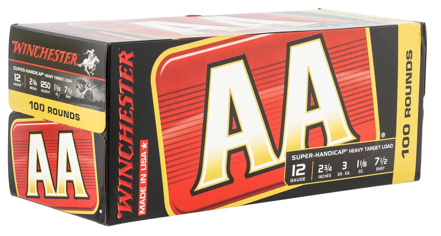 Winchester AA Super Handicap Heavy Target 12 Gauge 2-3/4" #7.5 1-1/8 oz 100 Rd Shotshell