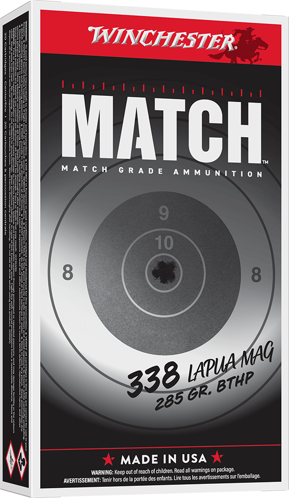 Winchester Match 338 Lapua Magnum 250 Grain BTHP (20 Rounds)