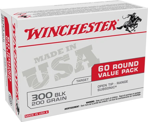 Winchester USA .300 AAC Blackout 200 Grain FMJOT Value Pack (60 Rounds)