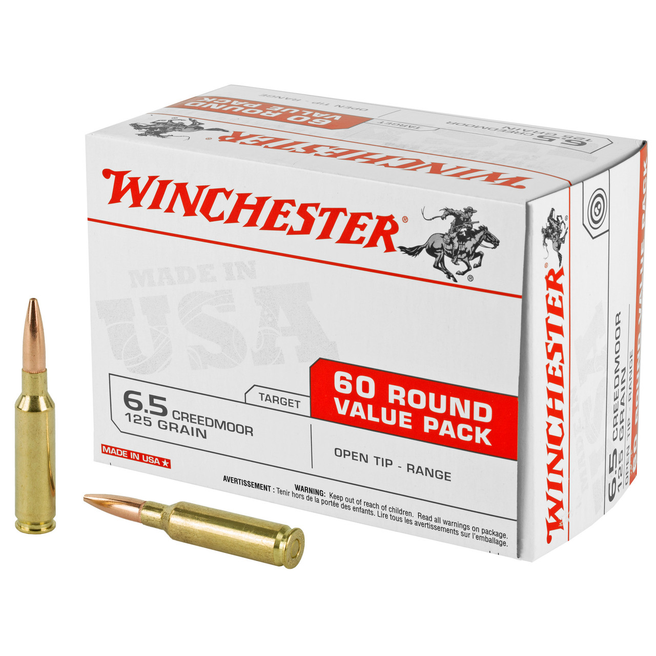 Winchester USA Ready 6.5 Creedmoor 125 gr Open Tip Ammunition (Value Pack)