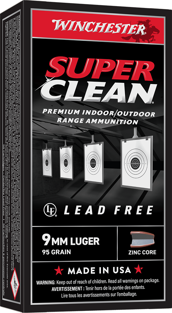 Winchester Super Clean 9mm Luger 90gr Lead-Free FMJ Ammunition (50 Rounds)