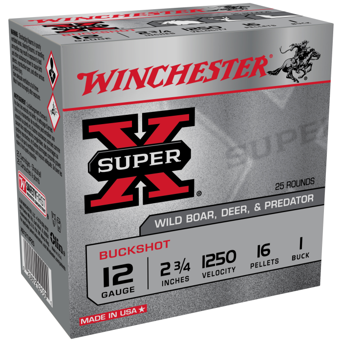 Winchester Super-X 12 Gauge 2-3/4" 1 Buck Buckshot Shells