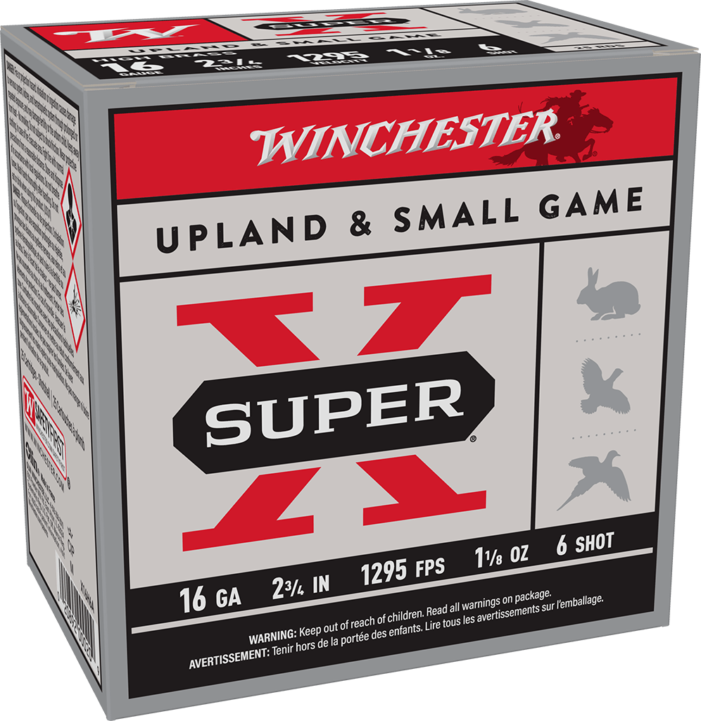 Winchester Super-X Upland 16 Gauge High Brass Shotshells (2-3/4 in) #6 1-1/8 oz, 25 Rounds