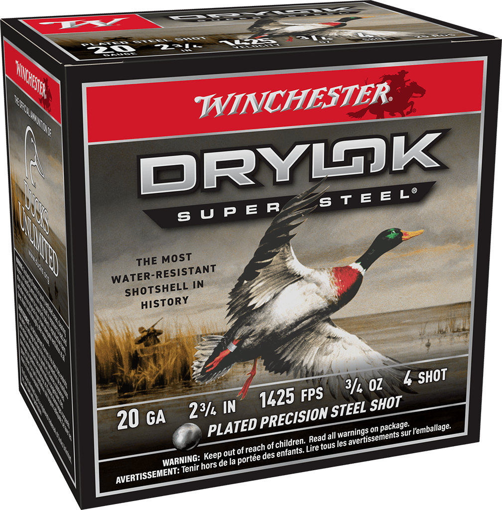 Winchester Drylok Super Steel 20 Gauge 2-3/4 in #4 3/4 oz Shotshells
