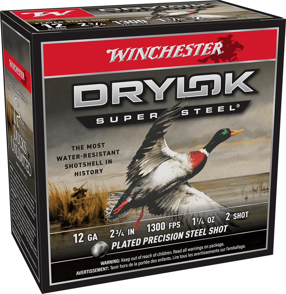 Winchester Drylok Super Steel 12 Gauge 2-3/4" #2 1-1/4 oz Shotgun Shells