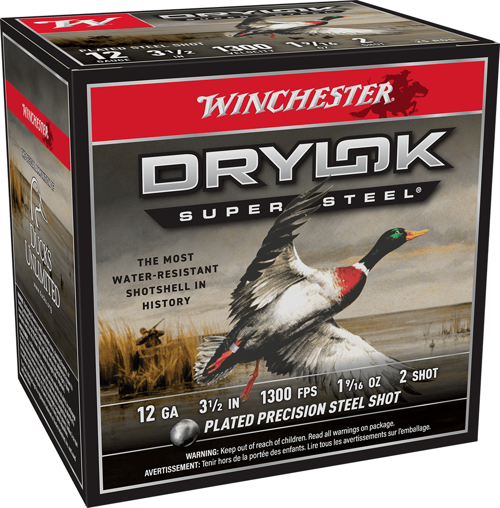 Winchester Drylok Super Steel 12 Gauge 3-1/2" #2 Shot 25 Rounds