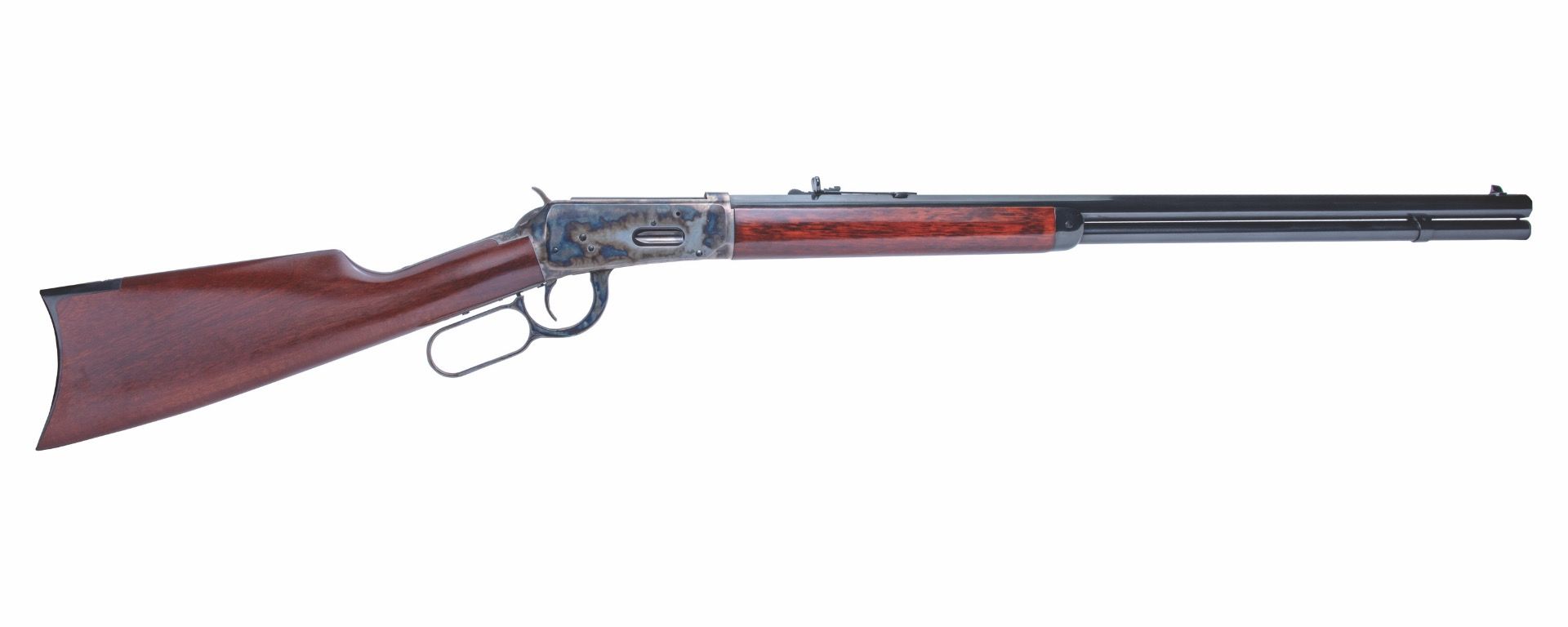 Cimarron CA213 1873 Short Deluxe 38 Special/357 Mag 10+1 20" Blued Octagon Barrel, Color Case Hardened Receiver, Walnut Pistol Grip - Cimarron - 357 MAG