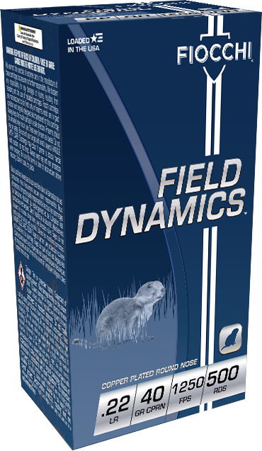 Fiocchi .22 LR 40 Grain Copper Plated Round Nose (CPRN) Ammunition - 50 Rounds